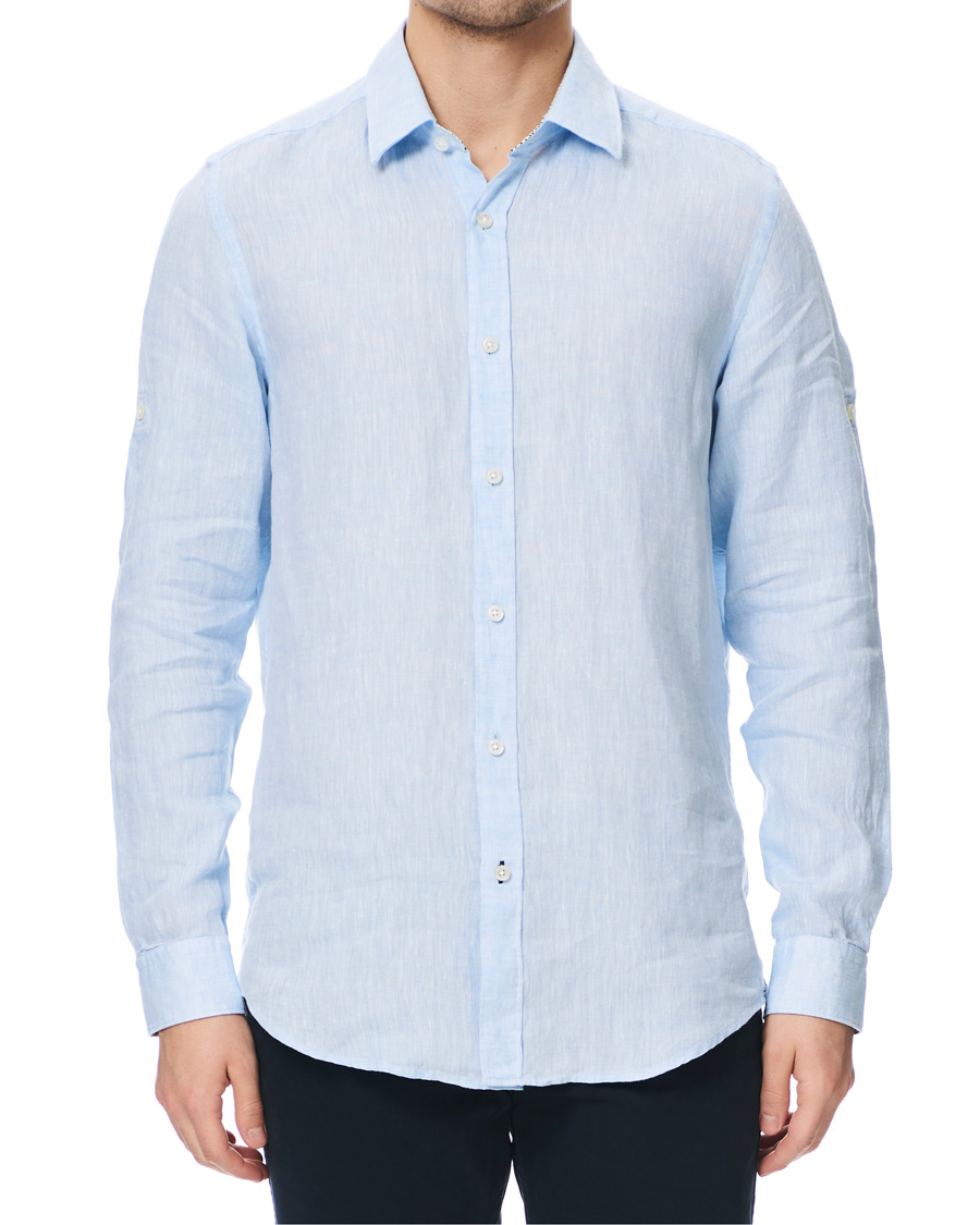 Heren | Overhemden | BOSS BLACK | BOSS Lukas Linen Shirt Light Blue