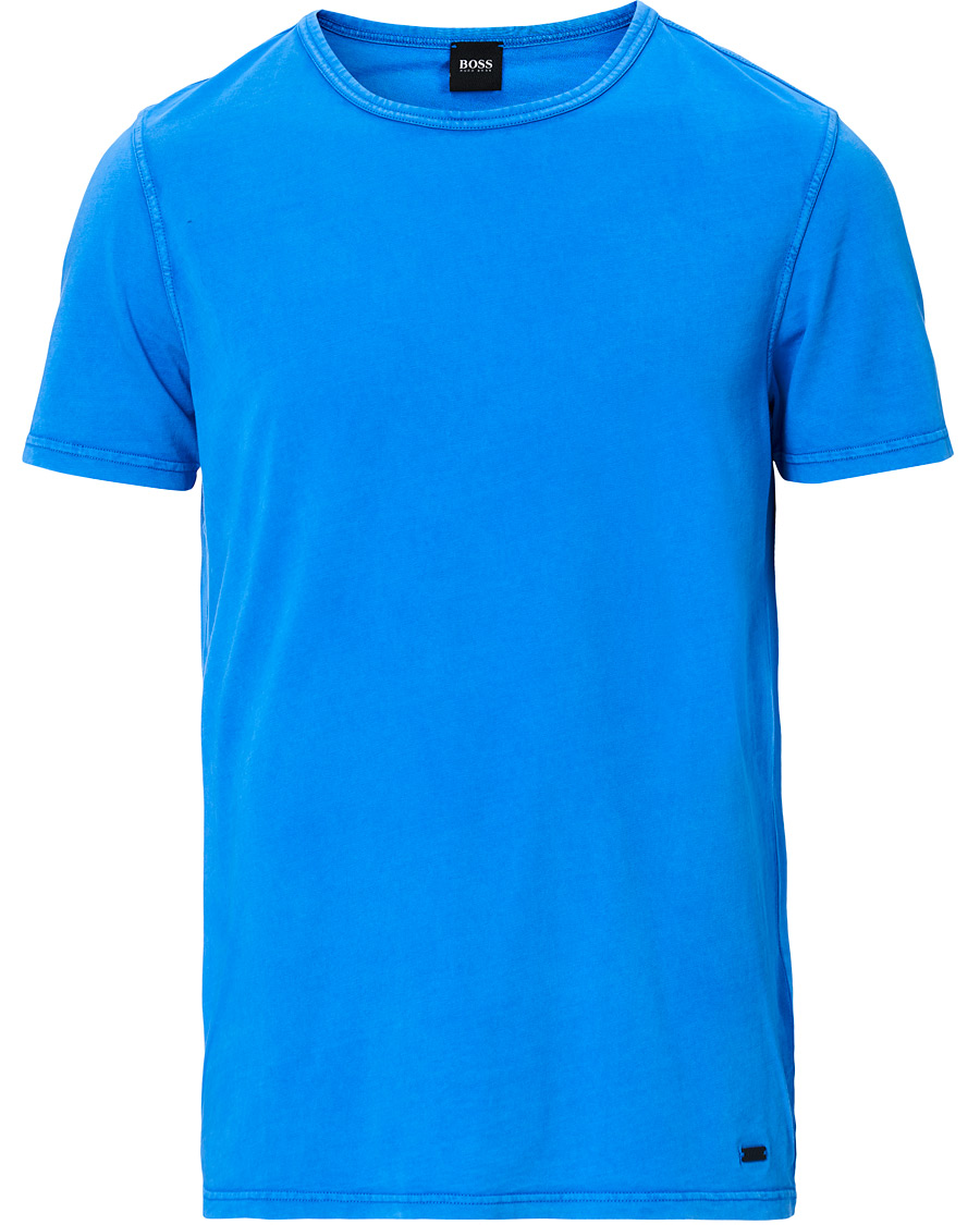 Heren | T-shirts | BOSS ORANGE | BOSS Casual Tokks Garment Dyed Tee Light Blue