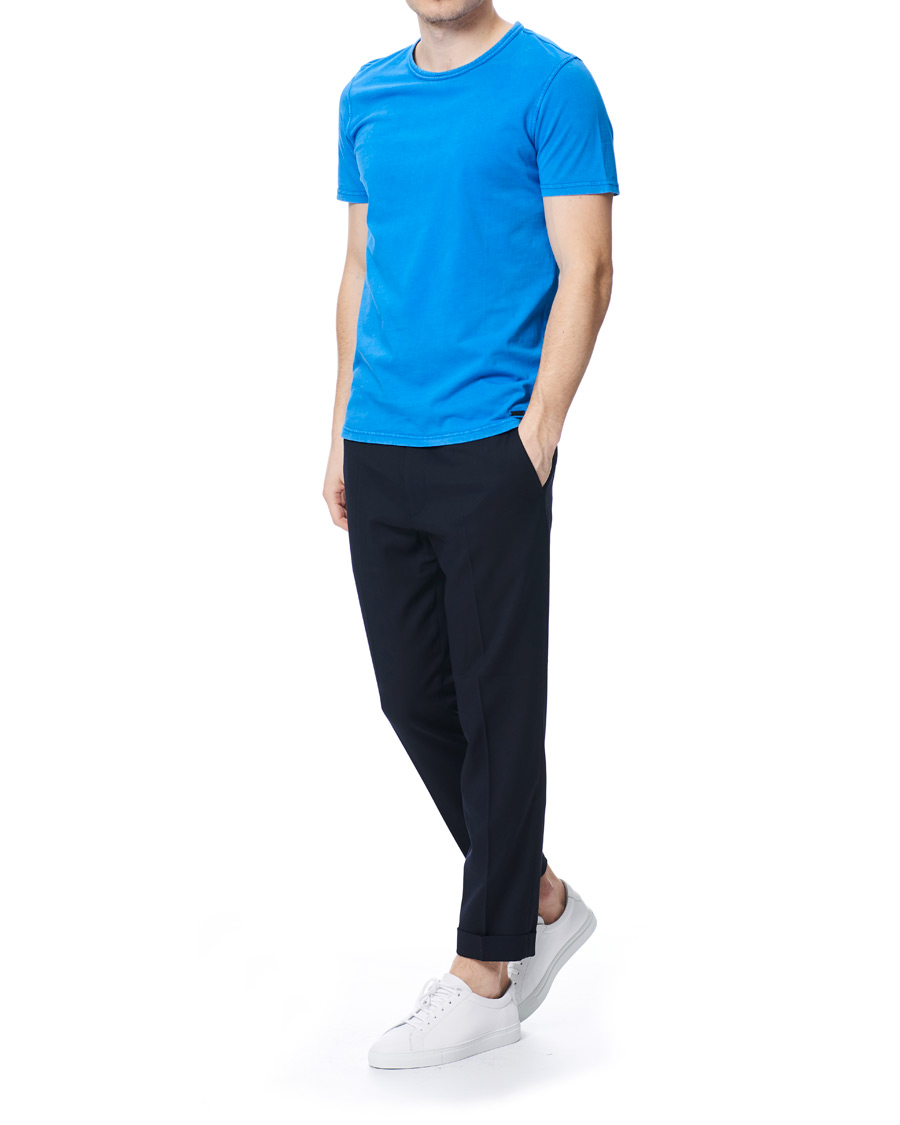 Heren | T-shirts | BOSS ORANGE | BOSS Casual Tokks Garment Dyed Tee Light Blue
