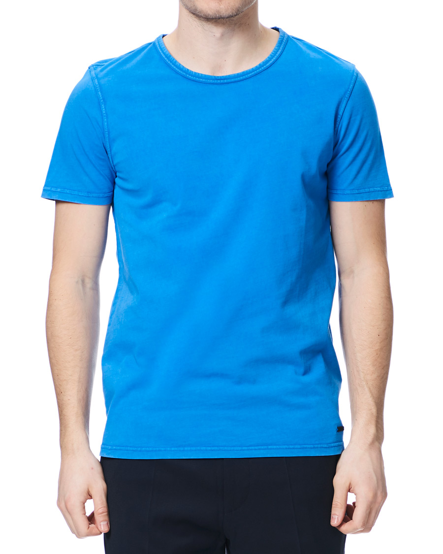 Heren | T-shirts | BOSS ORANGE | BOSS Casual Tokks Garment Dyed Tee Light Blue
