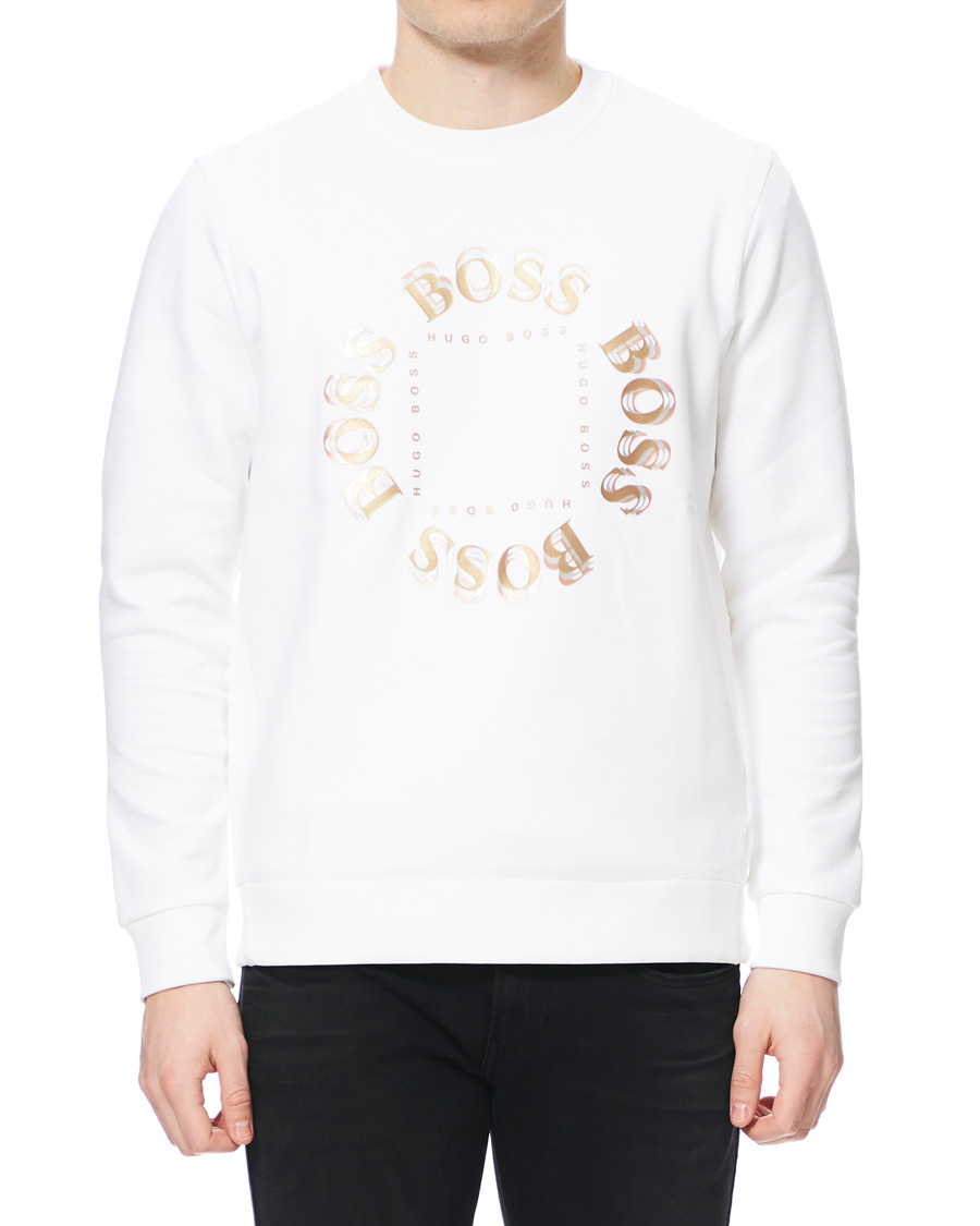 Heren | Truien | BOSS GREEN | BOSS Athleisure Salbo Circle Sweatshirt White/Gold