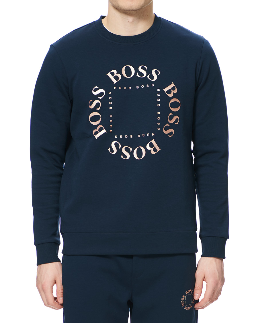 Heren | Truien | BOSS GREEN | BOSS Athleisure Salbo Circle Sweatshirt Navy/Rosé Gold