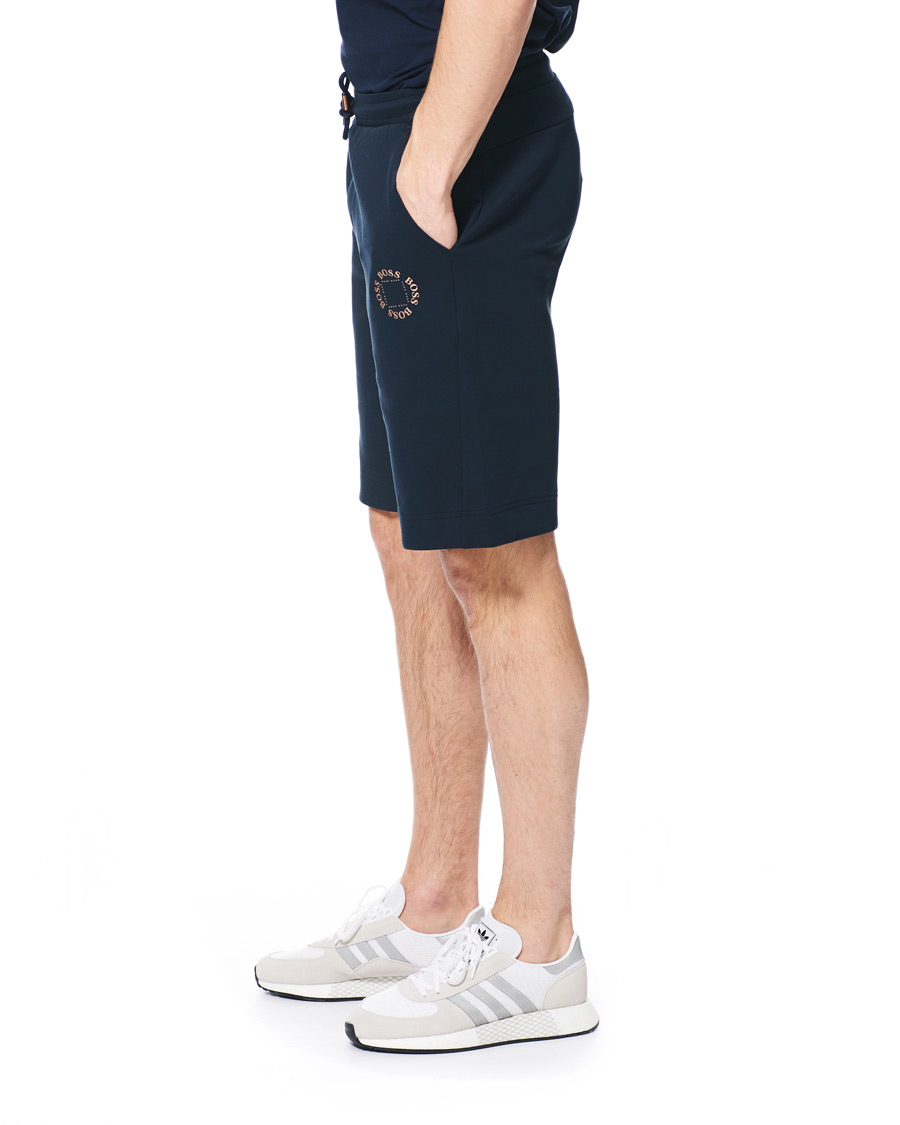 Heren | Korte broek | BOSS GREEN | BOSS Athleisure Halboa Circle Shorts Navy/Rosé Gold