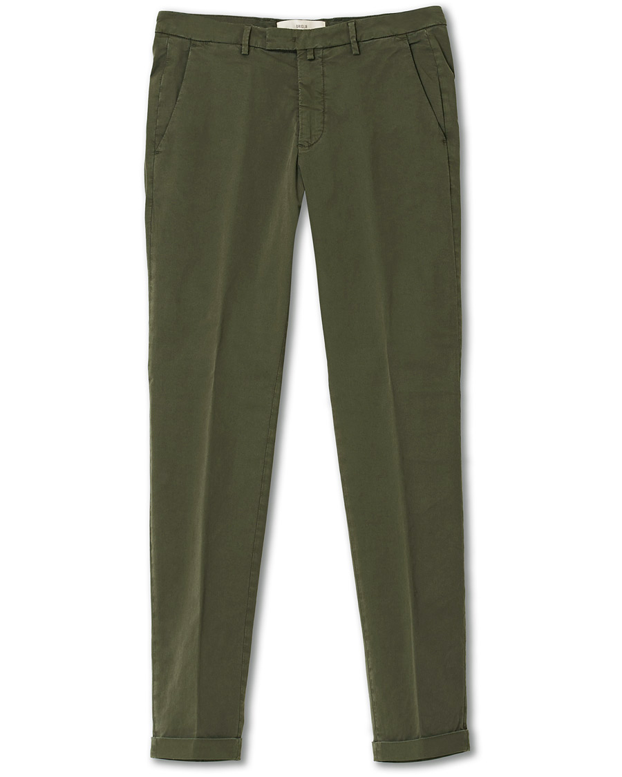 Heren | Broeken | Briglia 1949 | Slim Fit Gabardine Chinos Dark Green