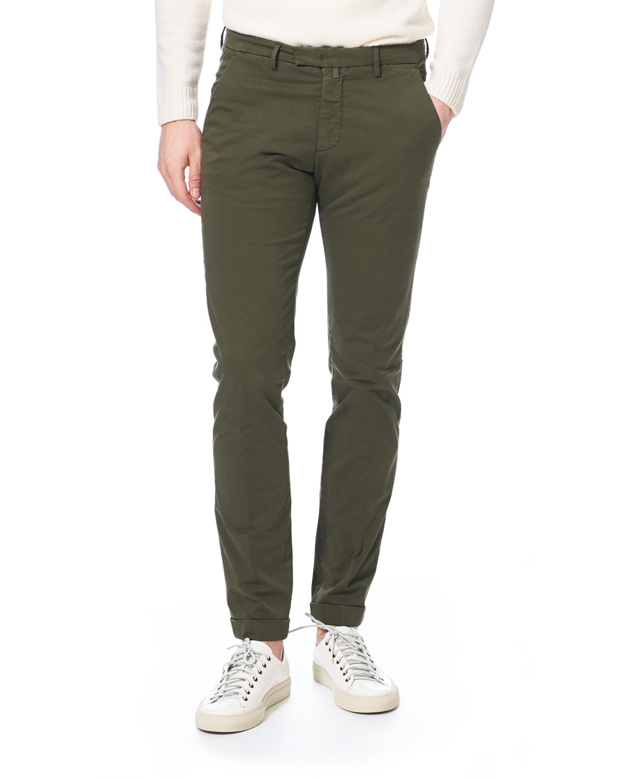 Heren | Broeken | Briglia 1949 | Slim Fit Gabardine Chinos Dark Green