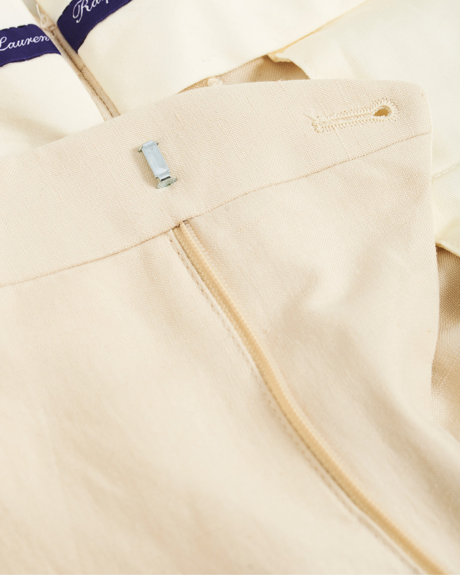 Heren | Broeken | Ralph Lauren Purple Label | Side-Adjuster Linen/Silk Trousers Beige