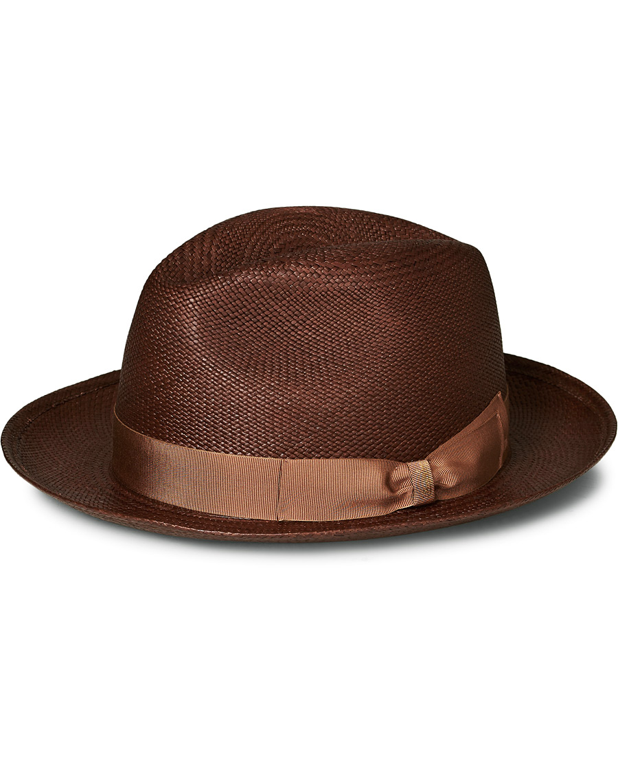 Heren | Borsalino Panama Quito With Medium Brim Brown/Beige | Borsalino | Panama Quito With Medium Brim Brown/Beige