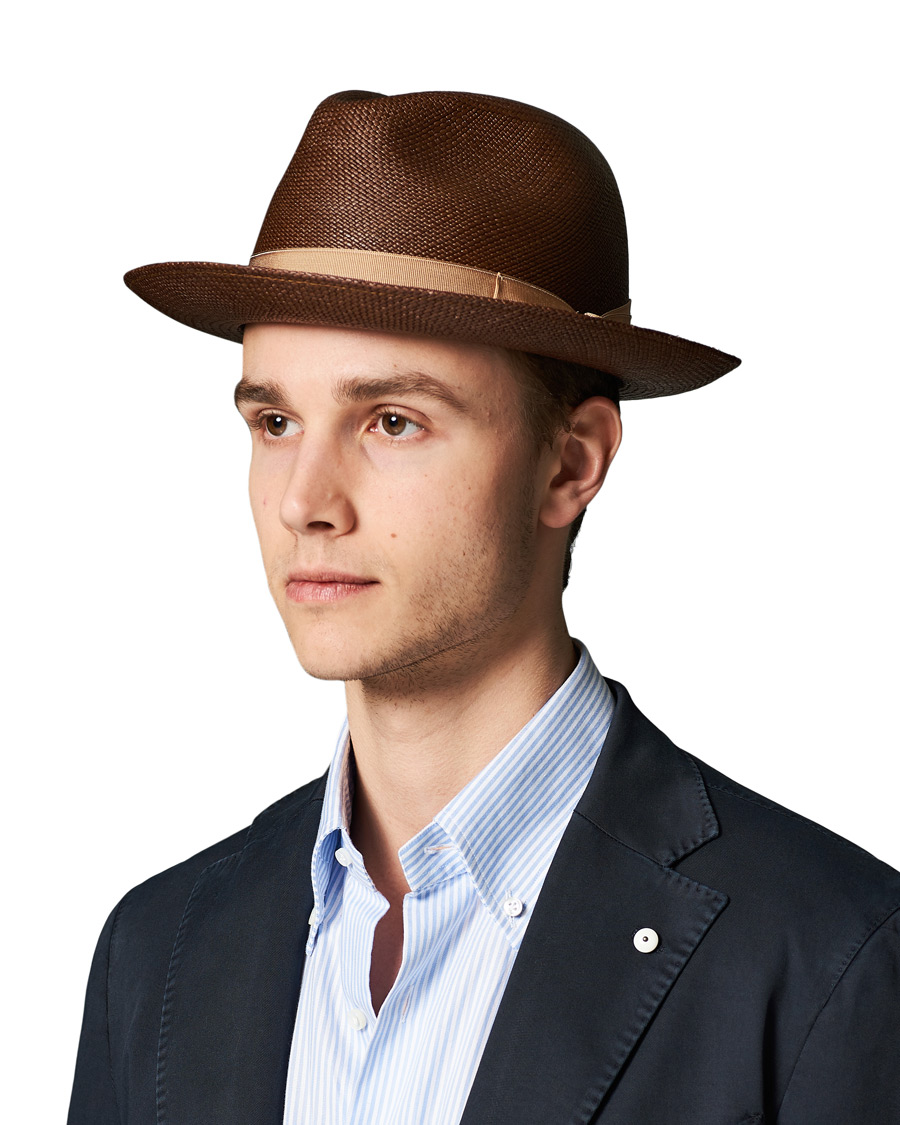 Heren | Borsalino Panama Quito With Medium Brim Brown/Beige | Borsalino | Panama Quito With Medium Brim Brown/Beige