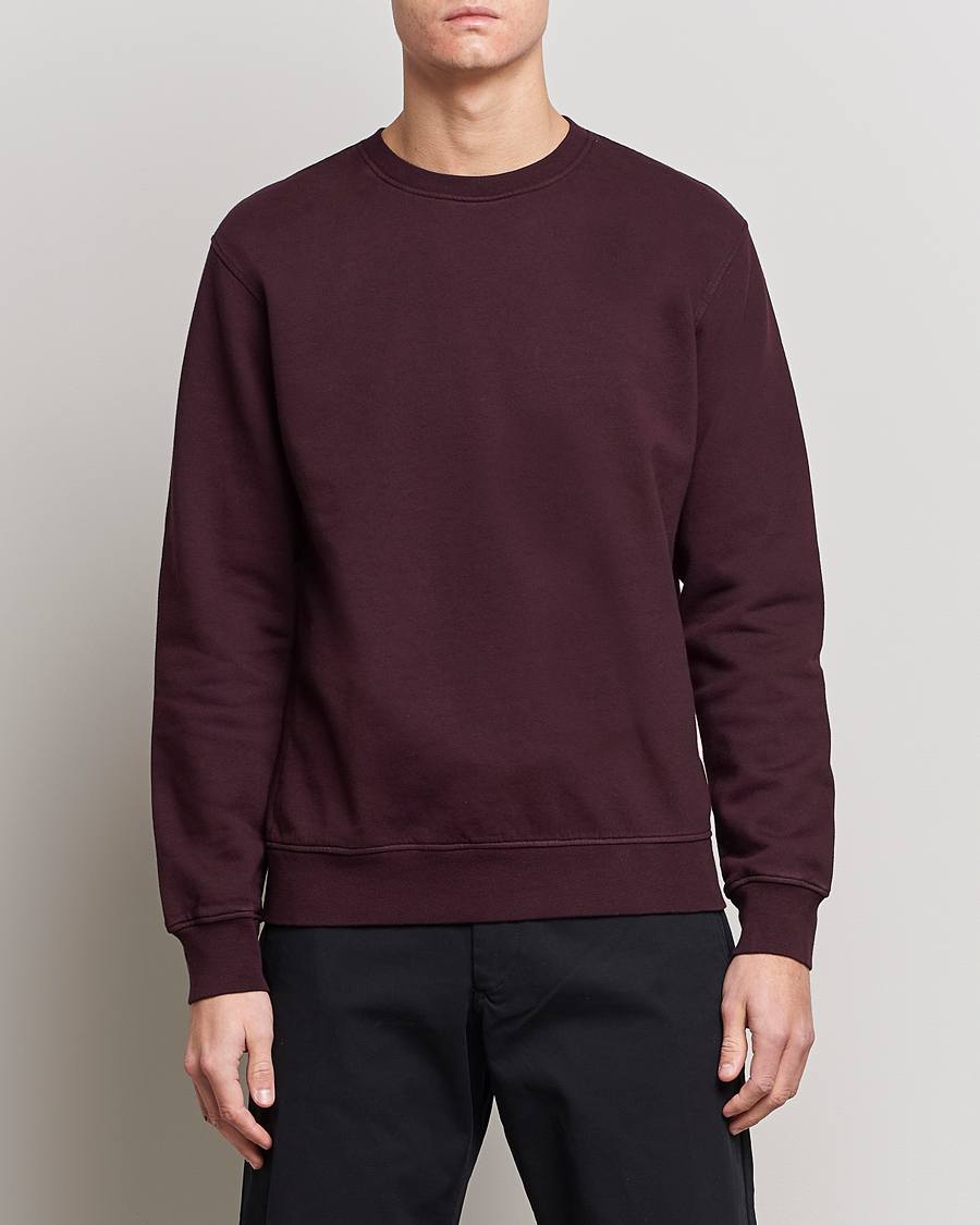 Men | Sweatshirts | Colorful Standard | Classic Organic Crew Neck Sweat Oxblood Red