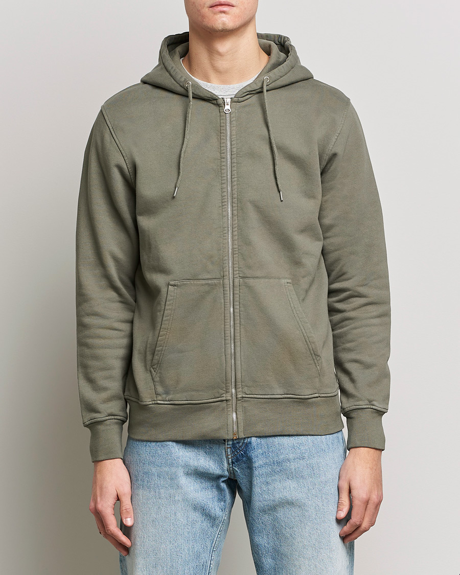 Heren | Truien | Colorful Standard | Classic Organic Full Zip Hood Dusty Olive