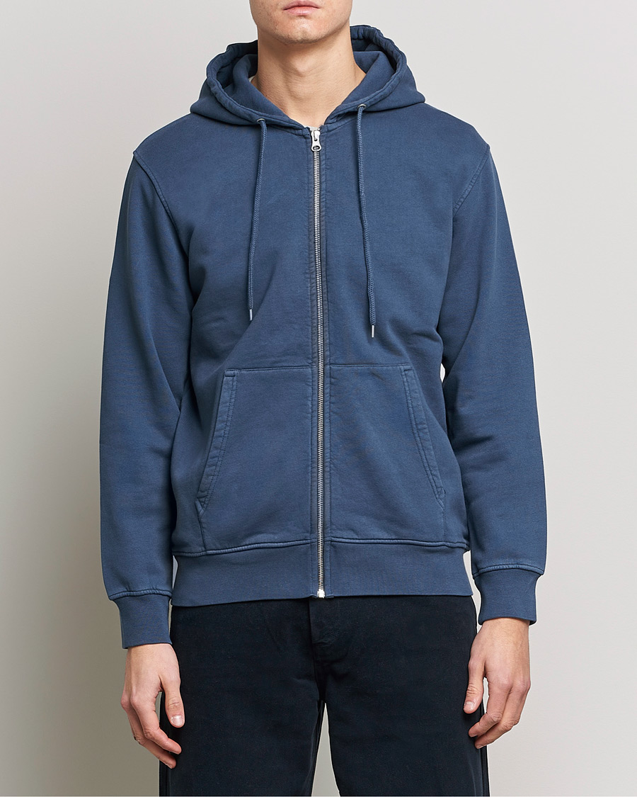 Men |  | Colorful Standard | Classic Organic Full Zip Hood Petrol Blue