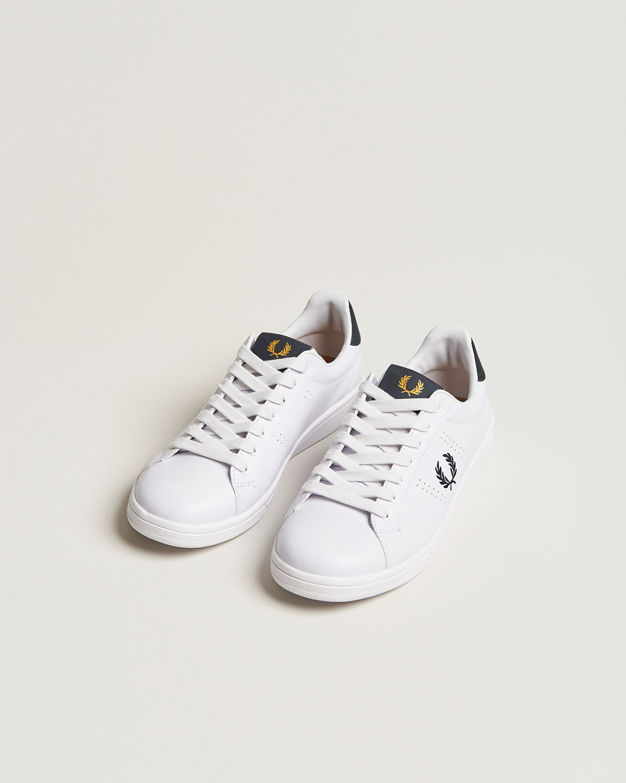 Heren | Lage sneakers | Fred Perry | B721 Leather Sneakers White/Navy