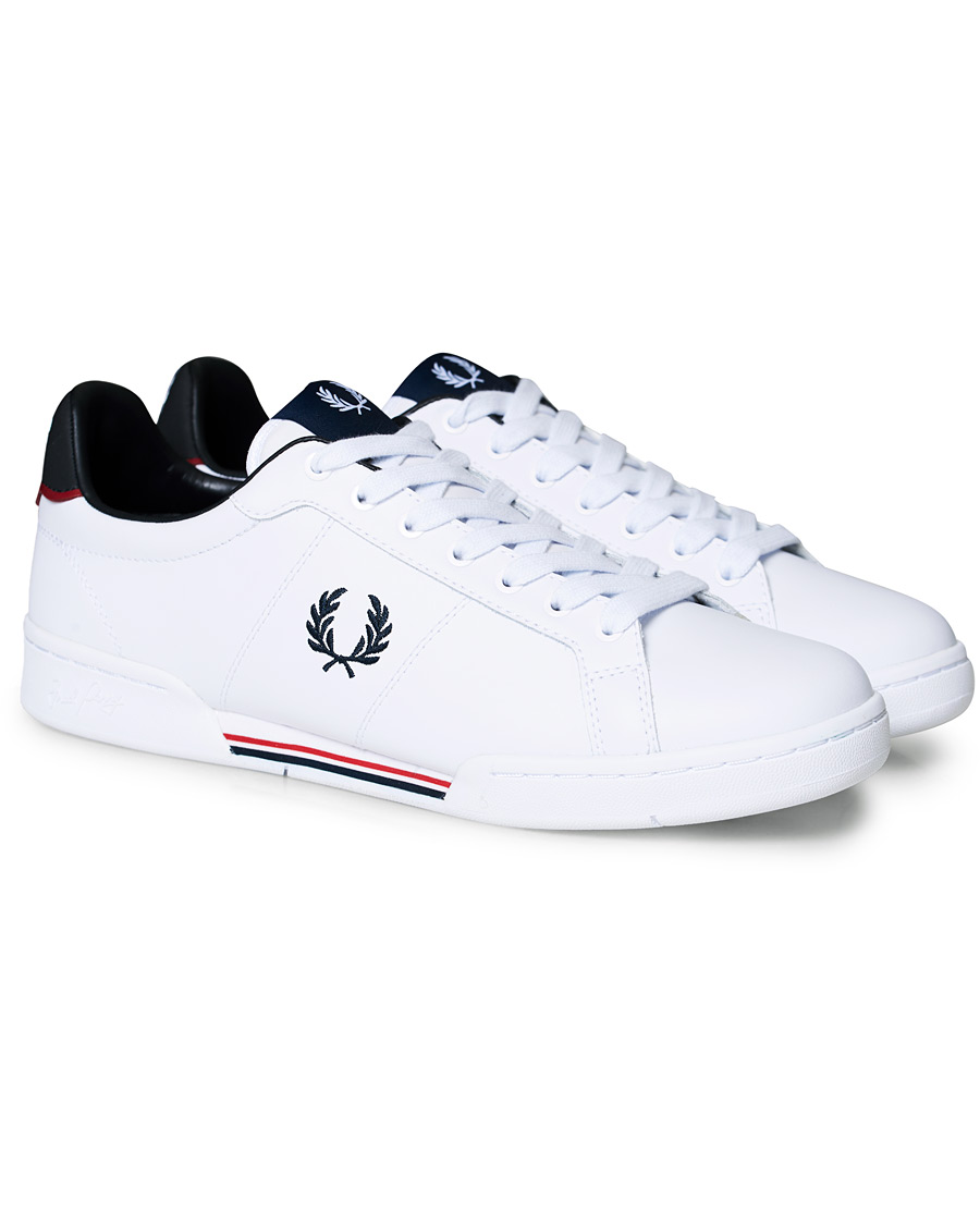 Heren | Fred Perry B722 Leather Sneaker White/Navy | Fred Perry | B722 Leather Sneaker White/Navy