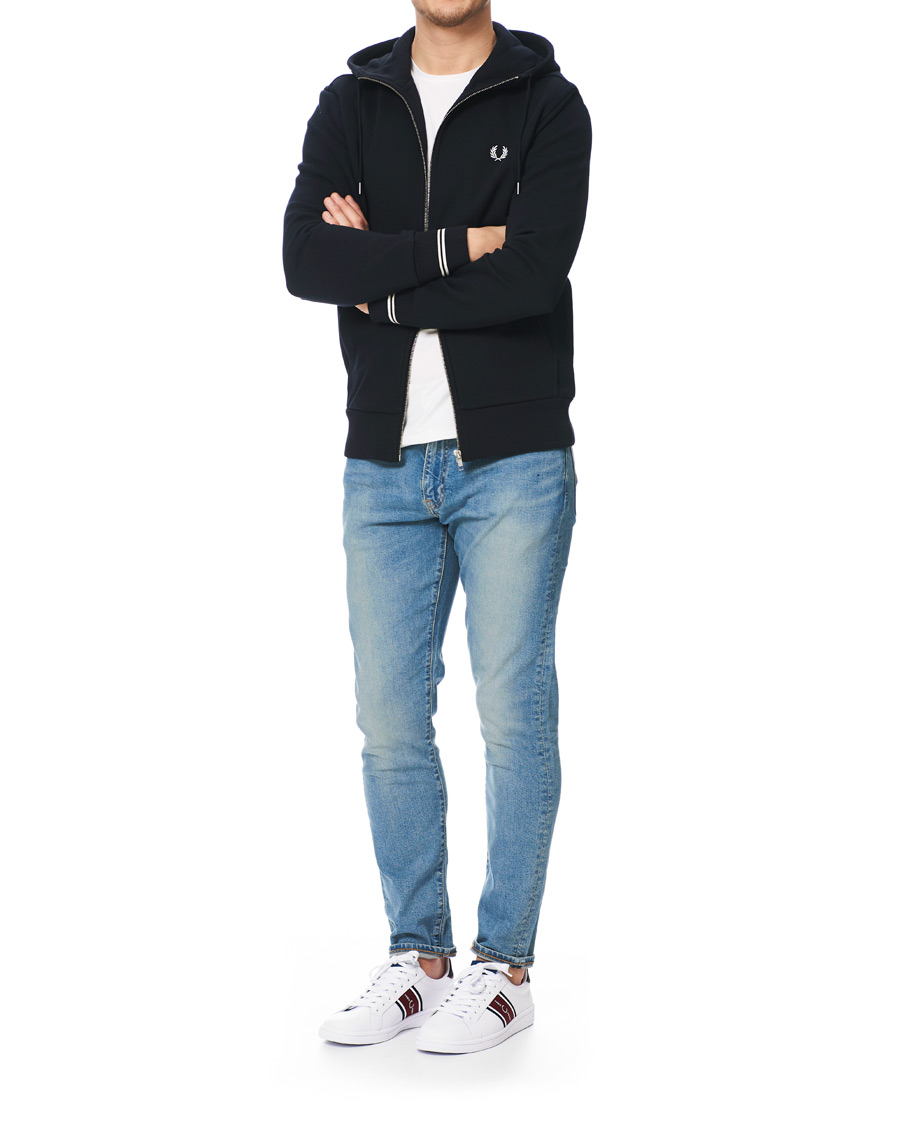 Heren | Fred Perry B721 Leather/Webbing Sneaker White/Navy | Fred Perry | B721 Leather/Webbing Sneaker White/Navy