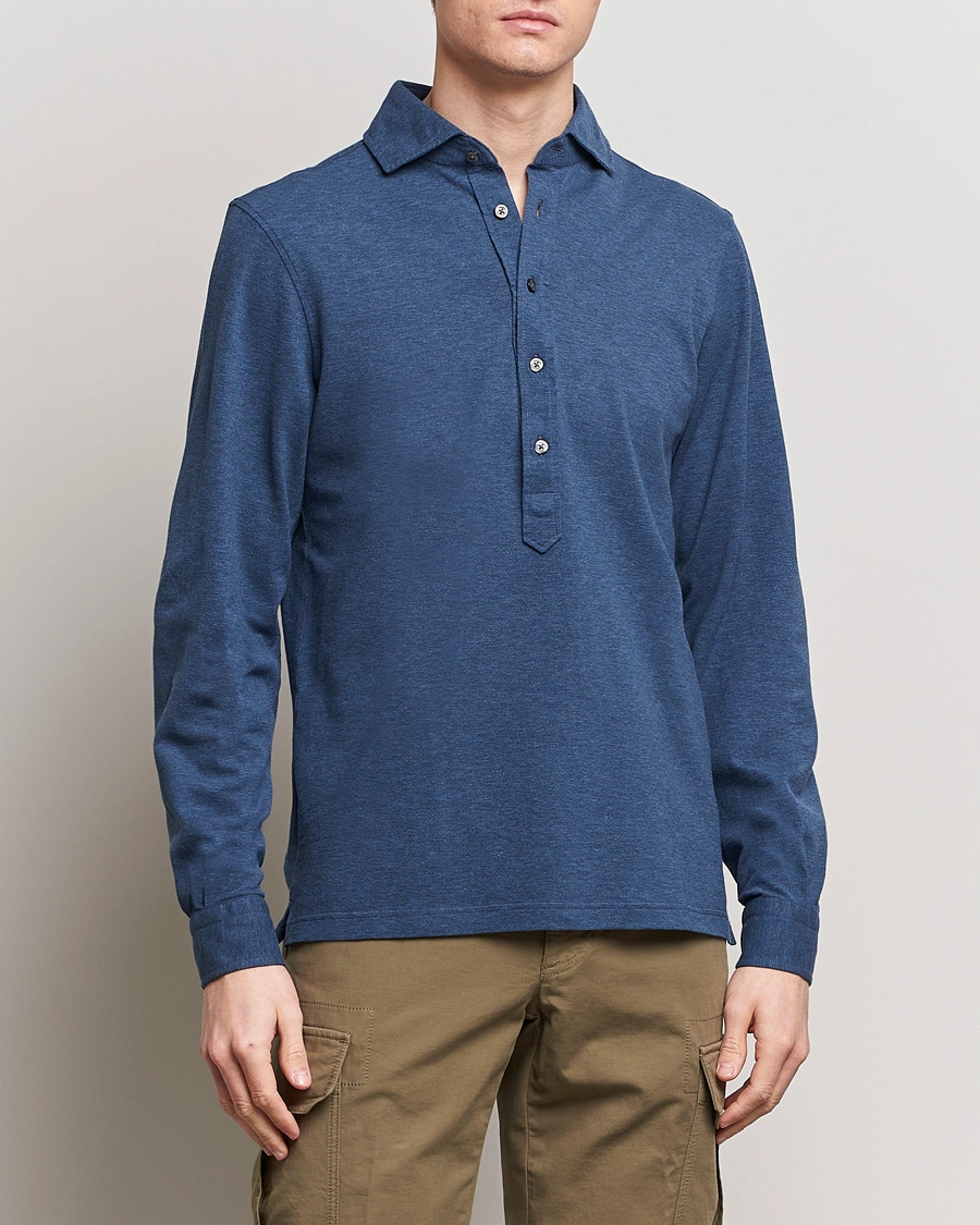 Heren | Italian Department | Gran Sasso | Popover Shirt Blue