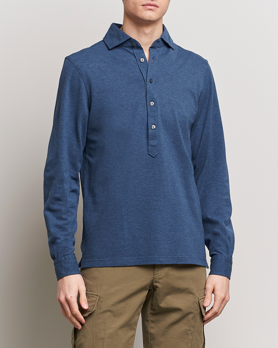 Heren | Gran Sasso | Gran Sasso | Popover Shirt Blue