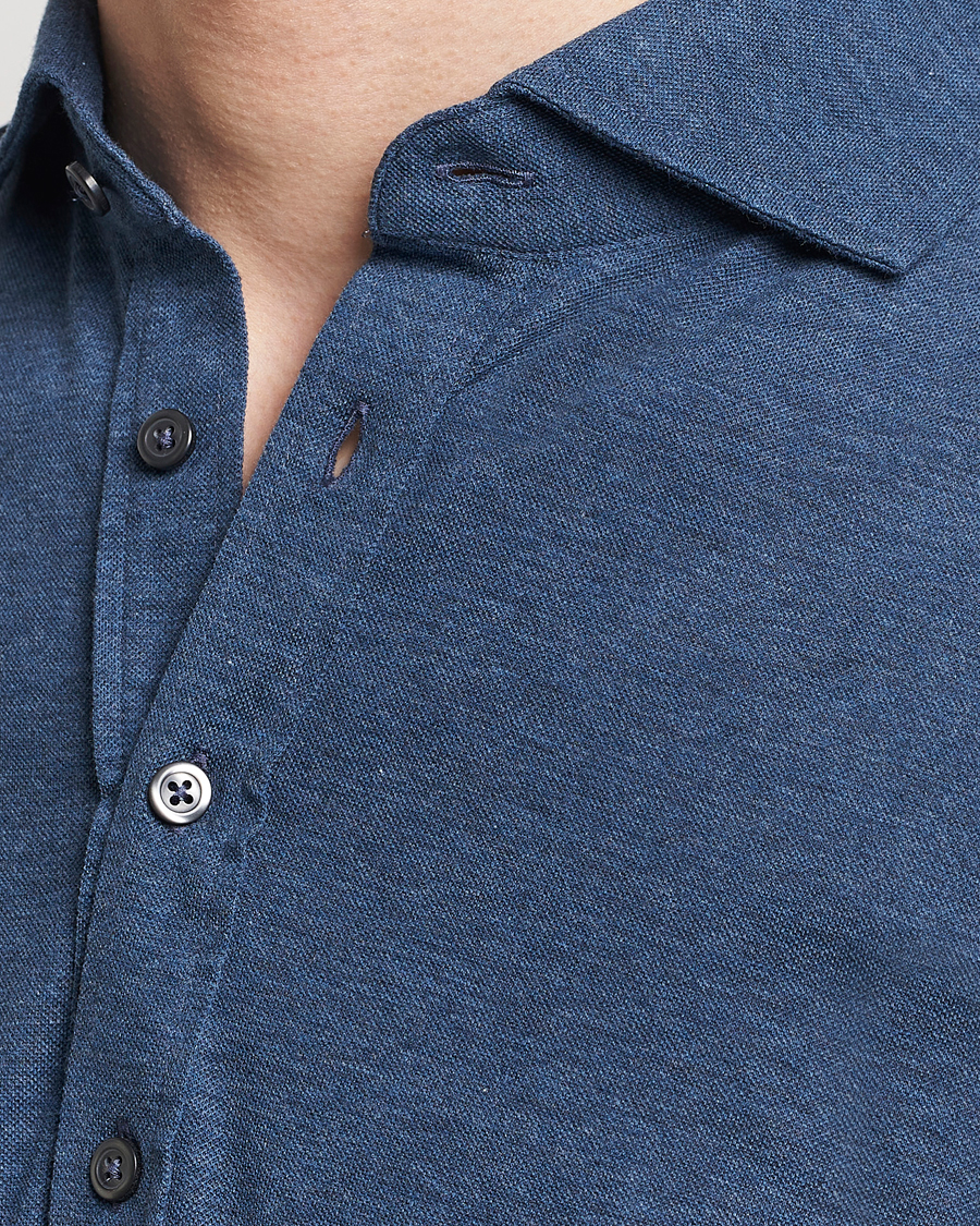 Heren | Overhemden | Gran Sasso | Popover Shirt Blue