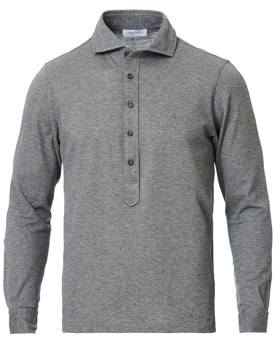 Heren | Overhemden | Gran Sasso | Popover Shirt Grey