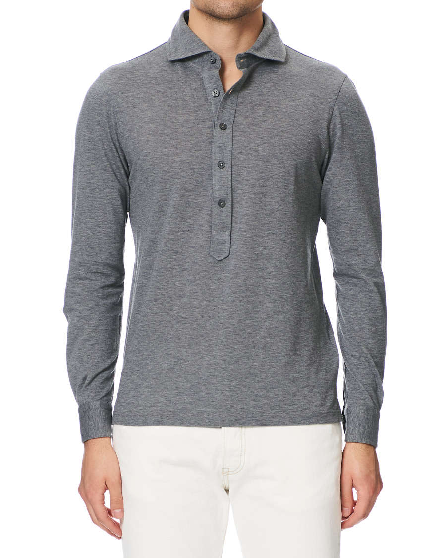 Heren | Overhemden | Gran Sasso | Popover Shirt Grey