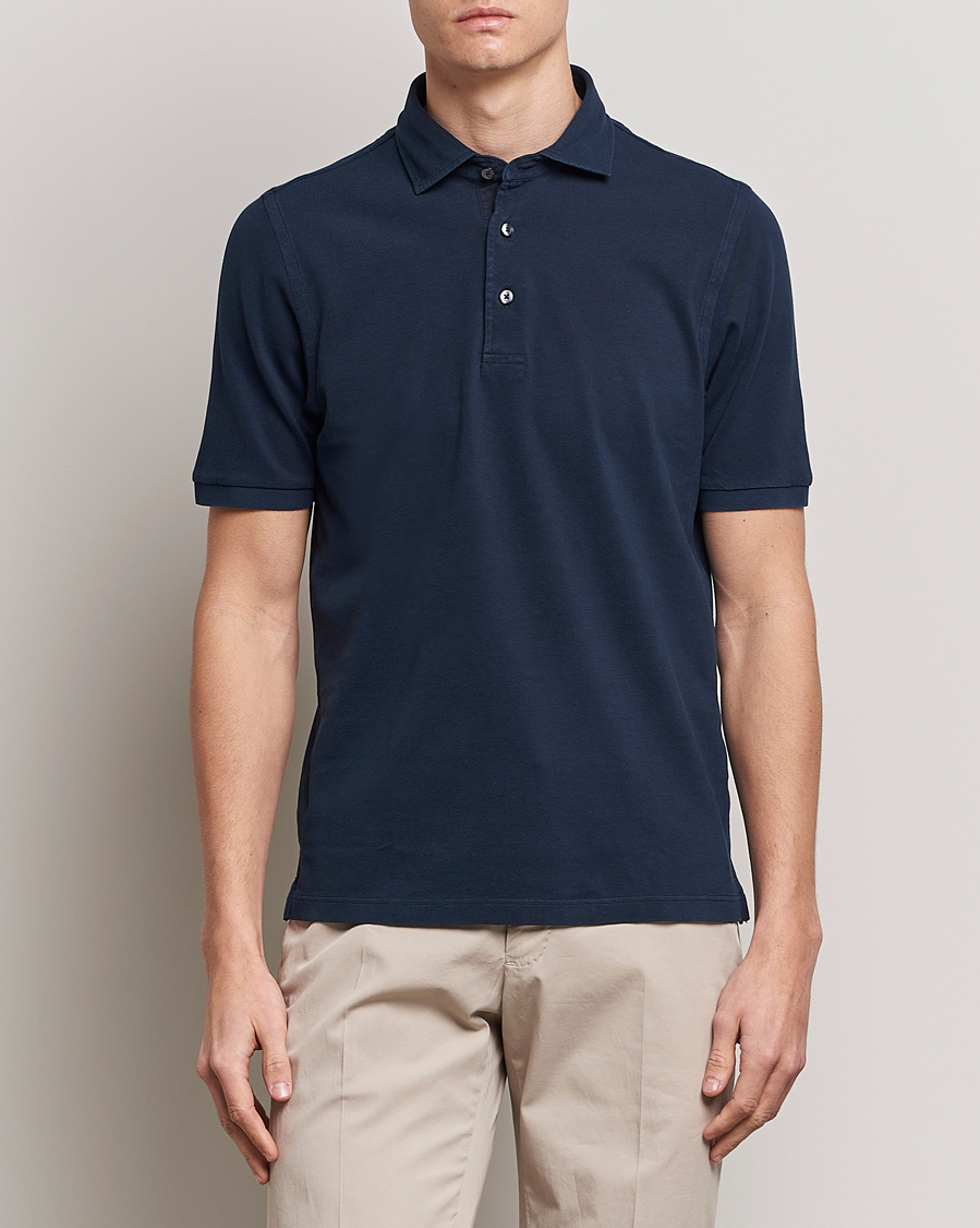 Heren | Poloshirts met korte mouwen | Gran Sasso | Washed Polo Navy