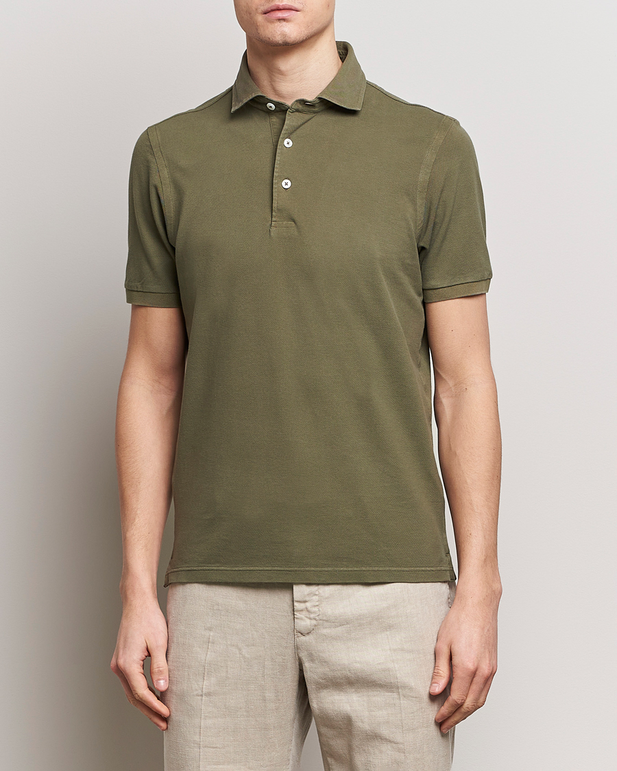 Heren | Polo's | Gran Sasso | Washed Polo Medium Green