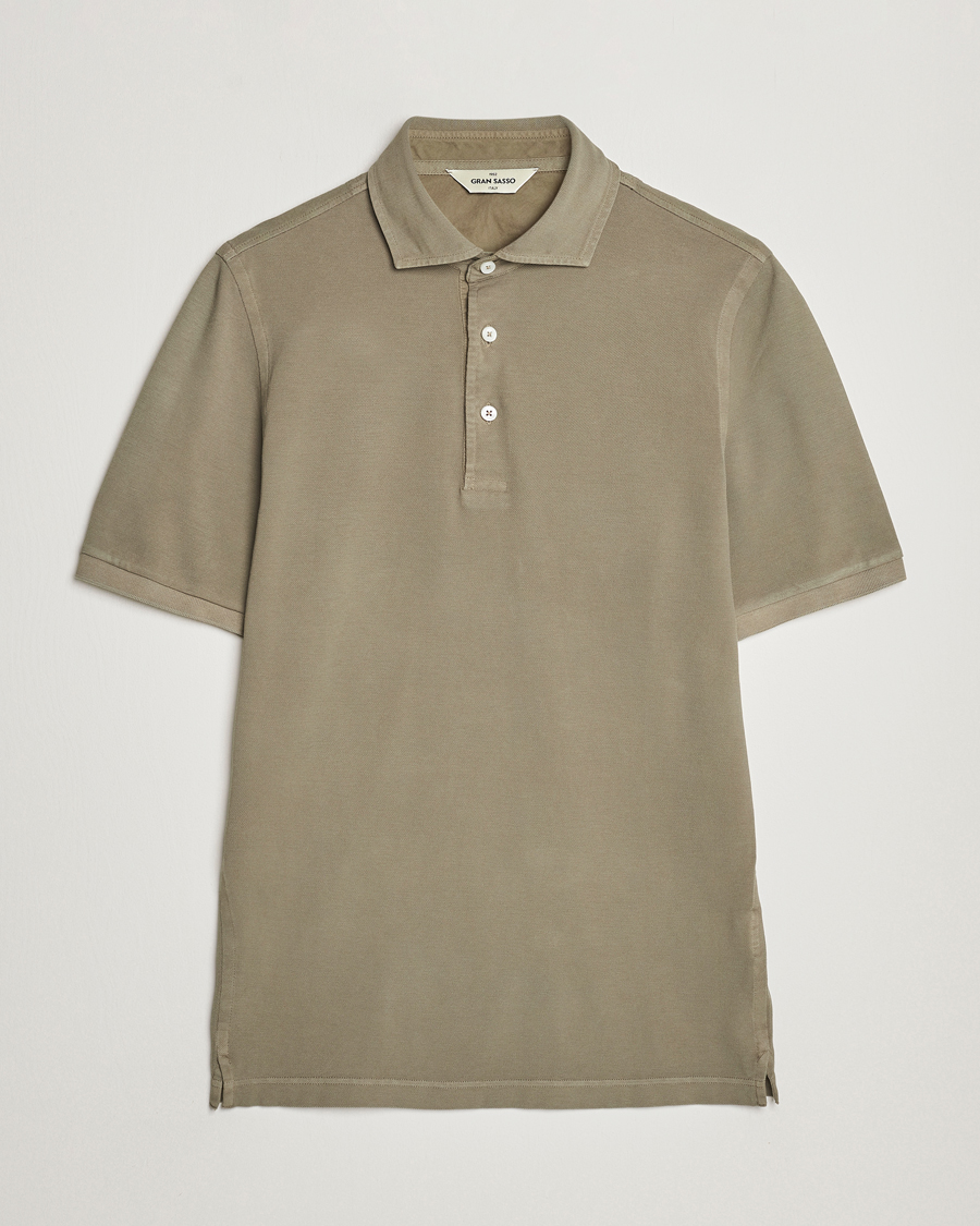 Heren | Polo's | Gran Sasso | Washed Polo Concrete Beige