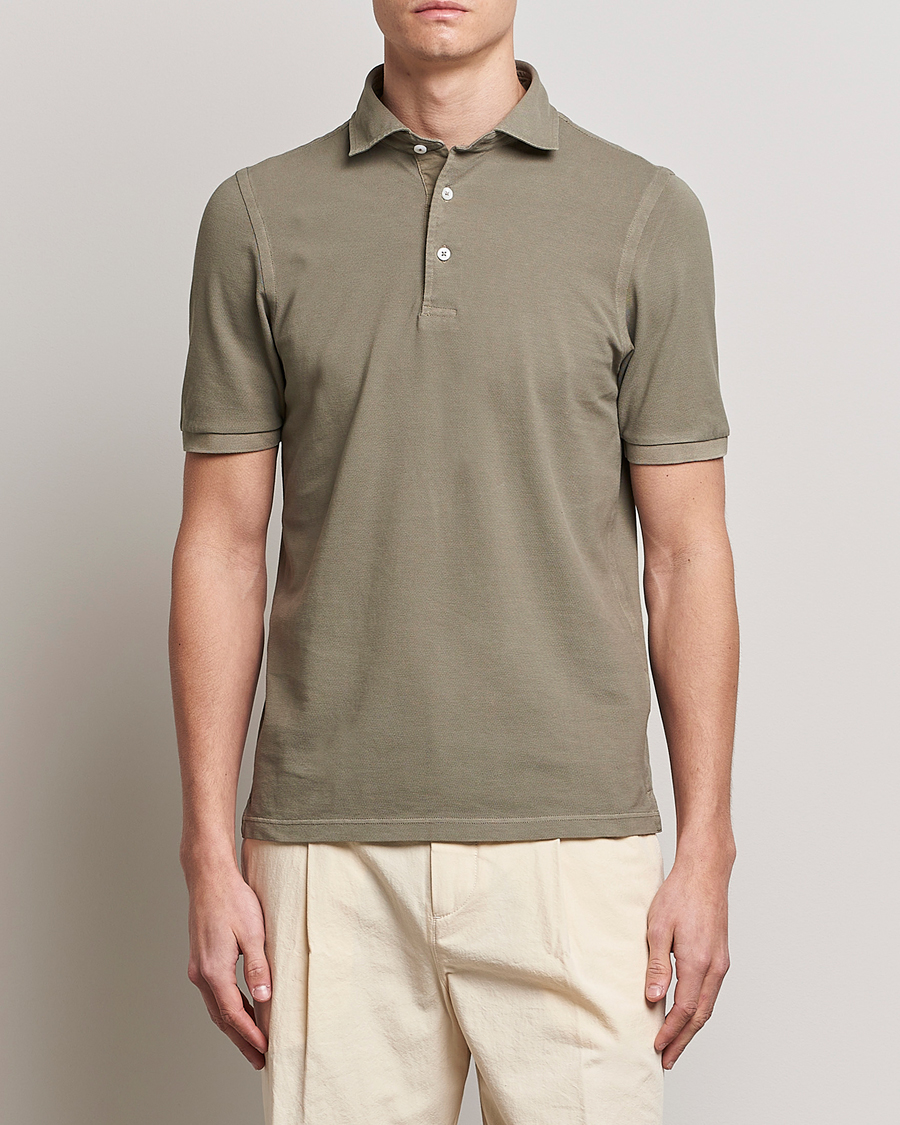 Heren | Polo's | Gran Sasso | Washed Polo Concrete Beige