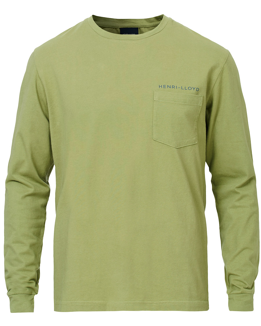 Heren | T-shirts | Henri-Lloyd | Henri Lloyd RWR Backprint Long Sleeve Crew Neck Tee Light Green
