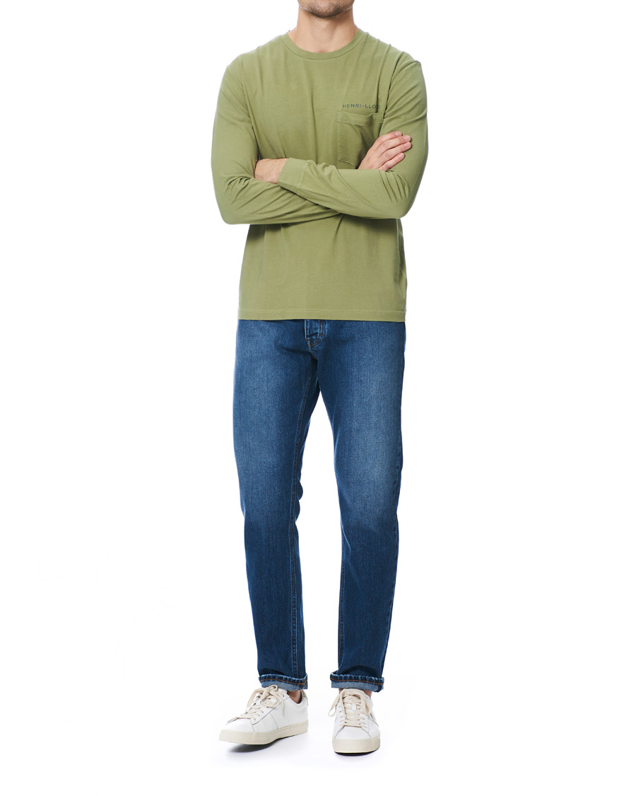 Heren | T-shirts | Henri-Lloyd | Henri Lloyd RWR Backprint Long Sleeve Crew Neck Tee Light Green