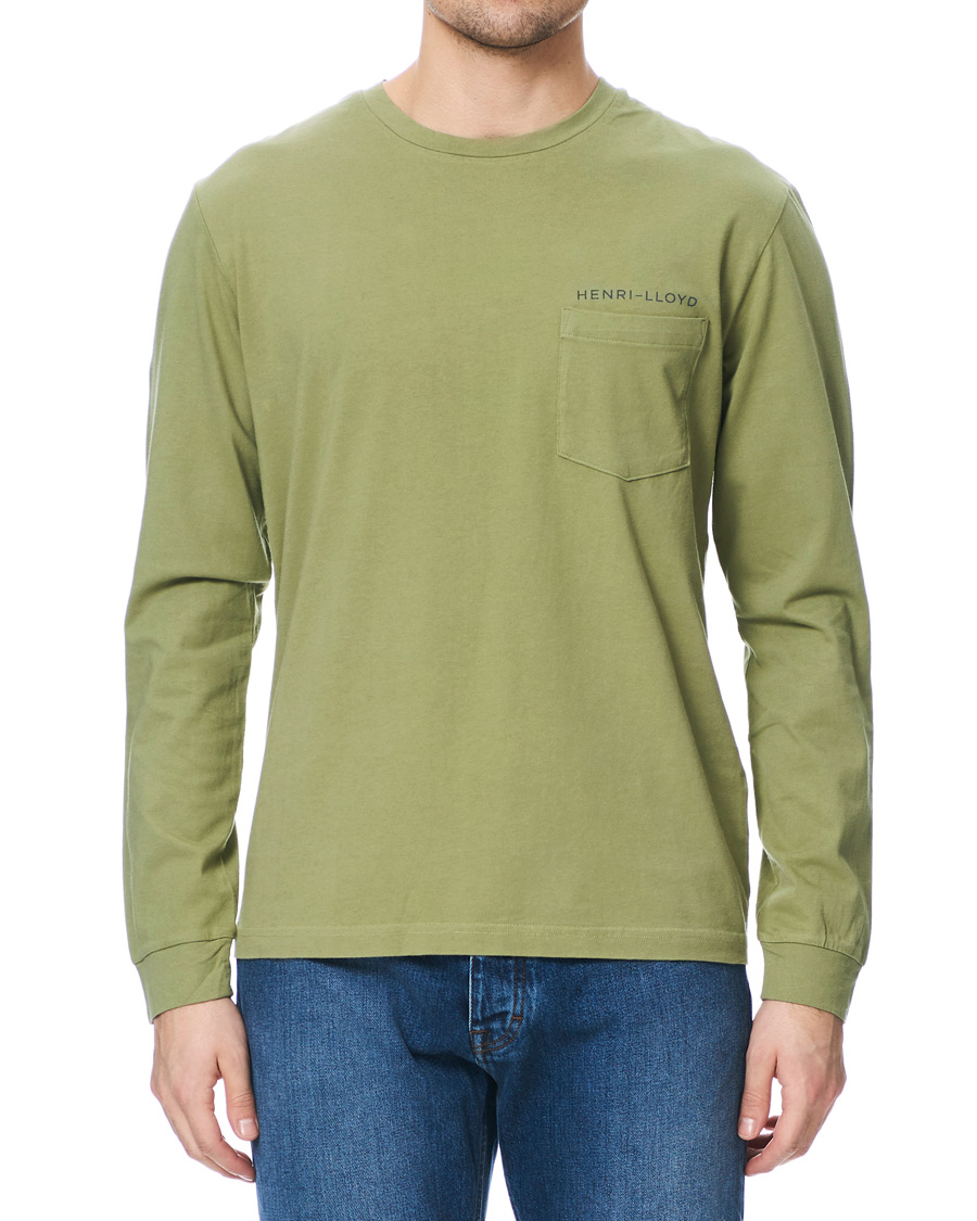 Heren | T-shirts | Henri-Lloyd | Henri Lloyd RWR Backprint Long Sleeve Crew Neck Tee Light Green
