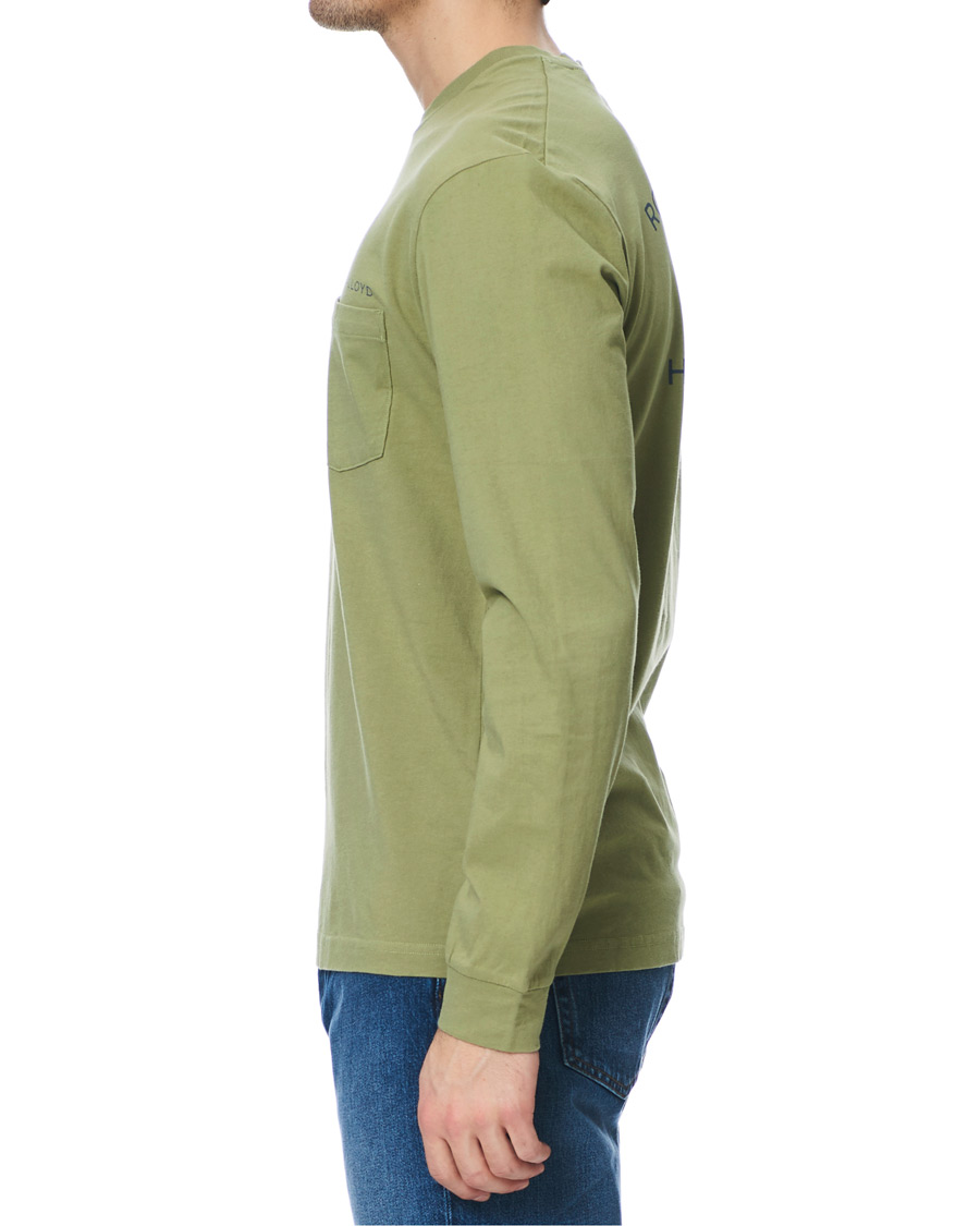 Heren | T-shirts | Henri-Lloyd | Henri Lloyd RWR Backprint Long Sleeve Crew Neck Tee Light Green