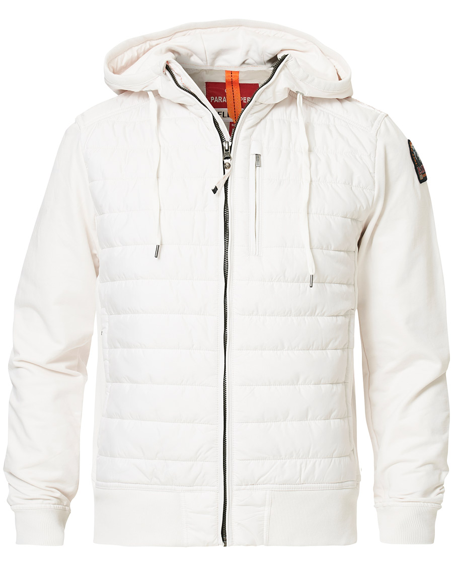 Heren | Jassen | Parajumpers | Ivor Fleece & Puffer Hooded Jacket White Cream