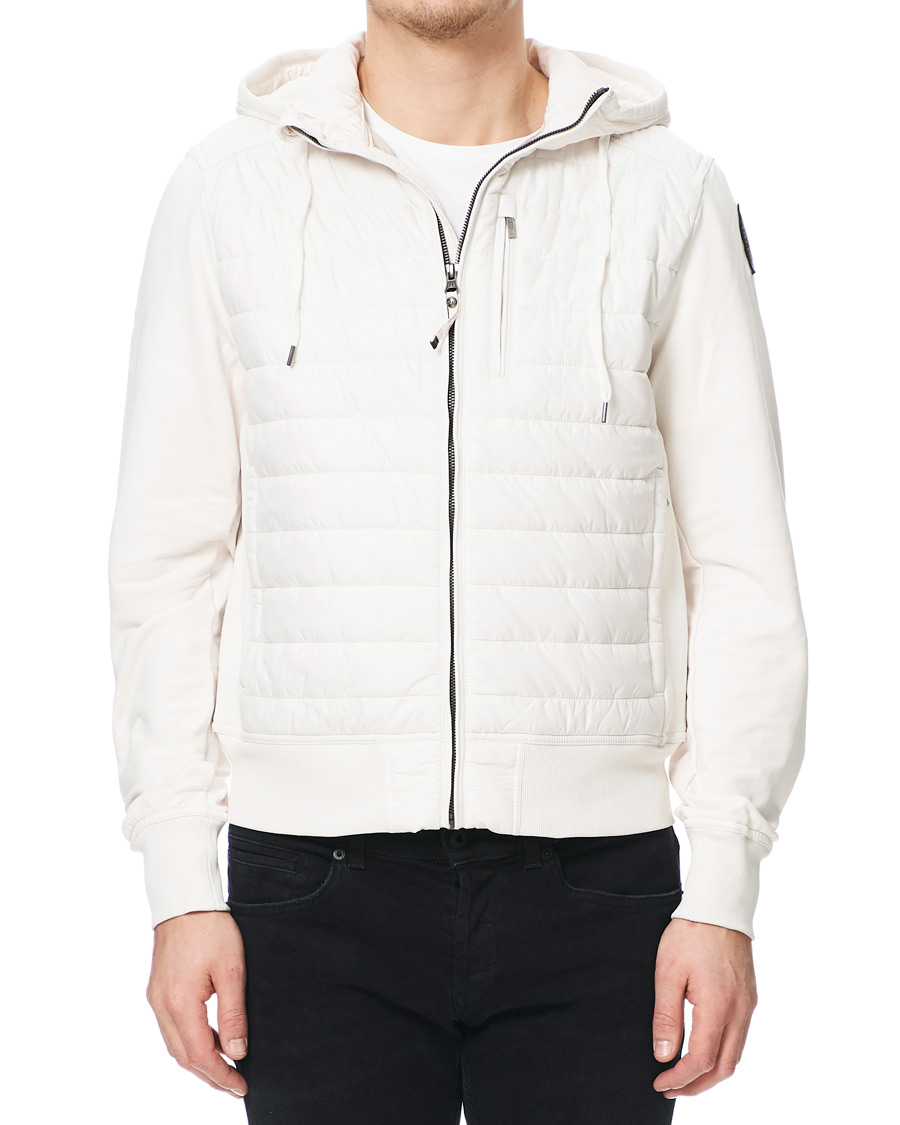 Heren | Jassen | Parajumpers | Ivor Fleece & Puffer Hooded Jacket White Cream