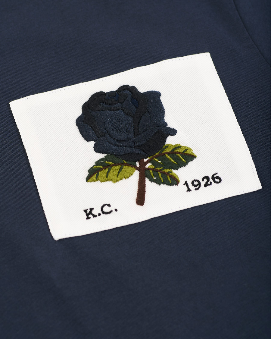 Heren | T-shirts | Kent & Curwen | Rose Embroidered T-Shirt Navy
