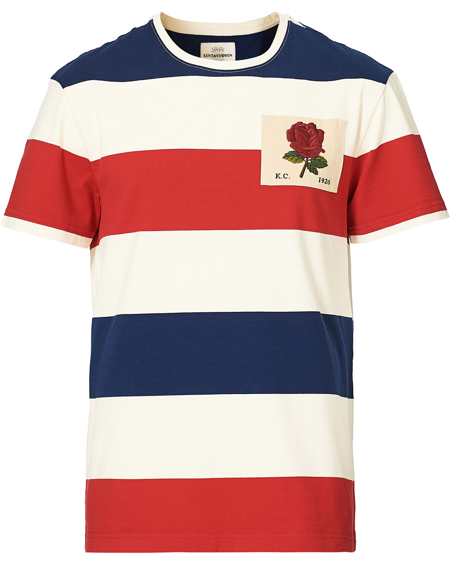 Heren | T-shirts | Kent & Curwen | Stanley Striped Rose Logo Tee Multi