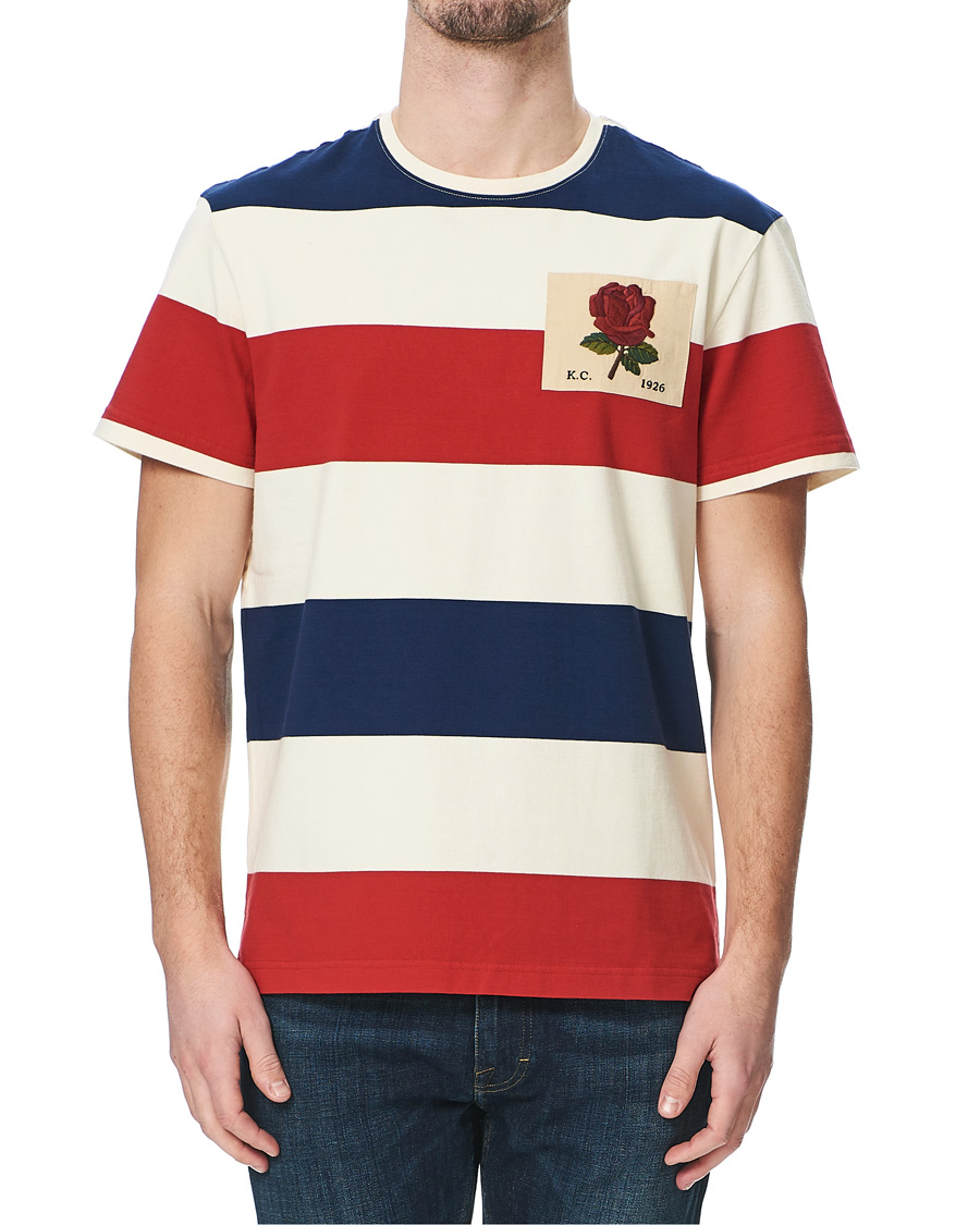 Heren | T-shirts | Kent & Curwen | Stanley Striped Rose Logo Tee Multi