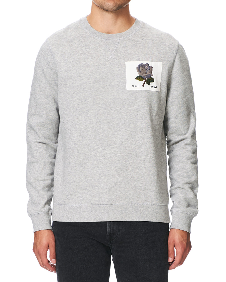 Heren | Truien | Kent & Curwen | Rose Embroidered Sweatshirt Grey