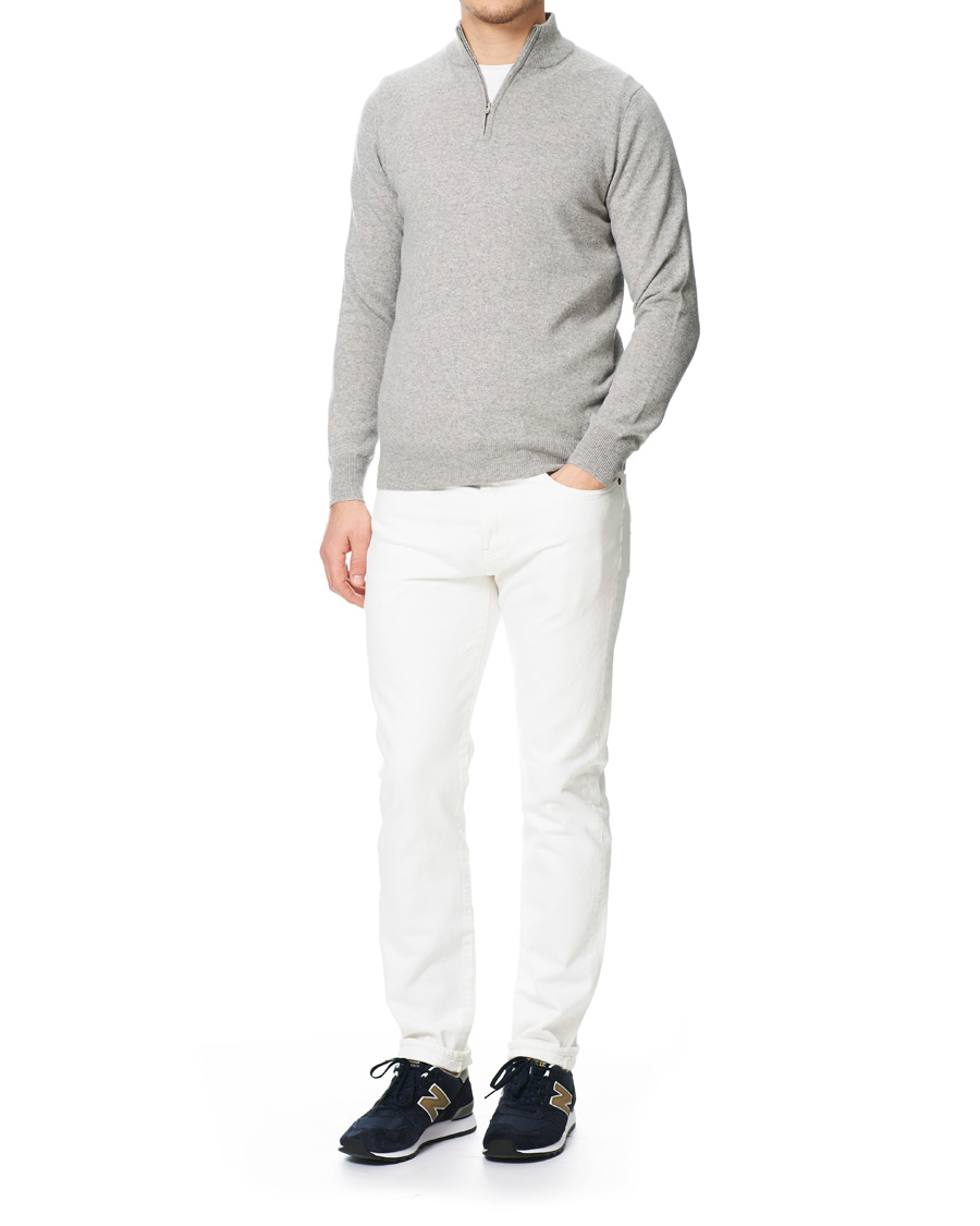 Heren | Truien | Soft Goat | Cashmere Half Zip Grey