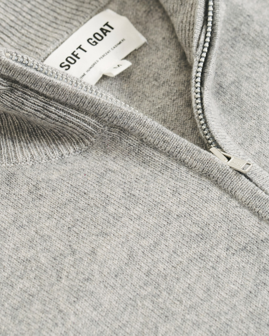 Heren | Truien | Soft Goat | Cashmere Half Zip Grey