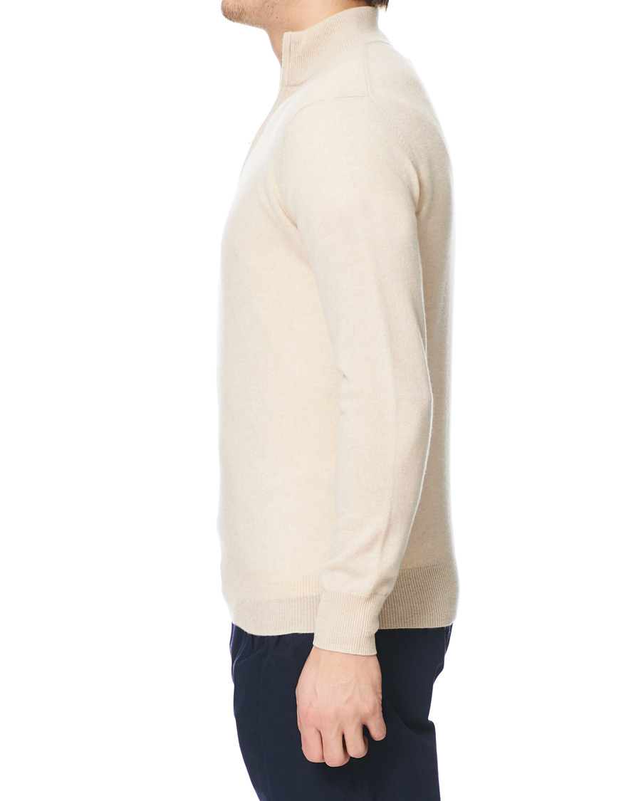 Heren | Truien | Soft Goat | Cashmere Half Zip Beige