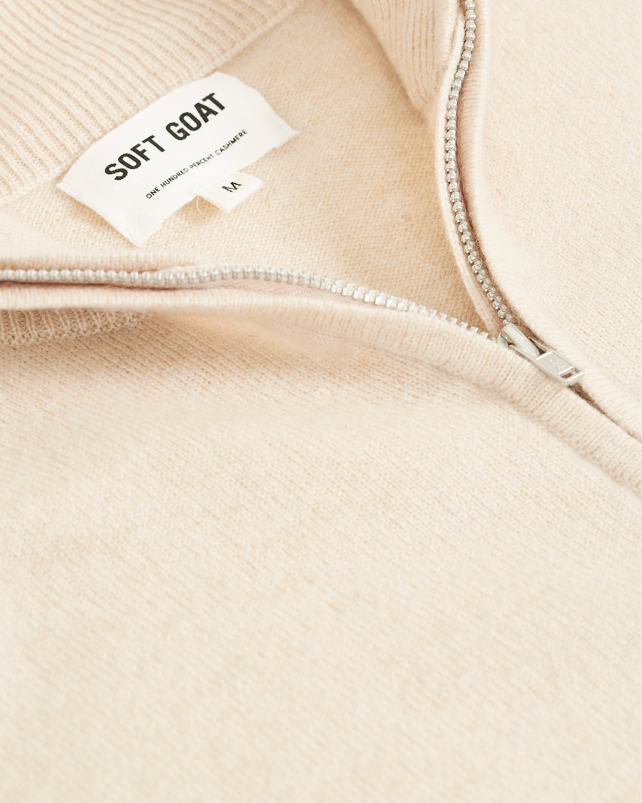 Heren | Truien | Soft Goat | Cashmere Half Zip Beige