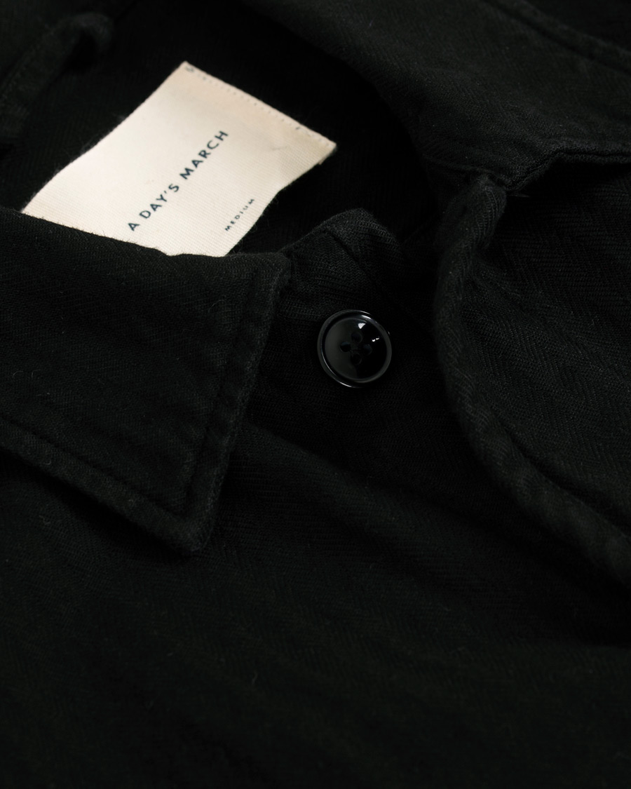 Heren | Overhemden | A Day's March | Original Herringbone Overshirt Black