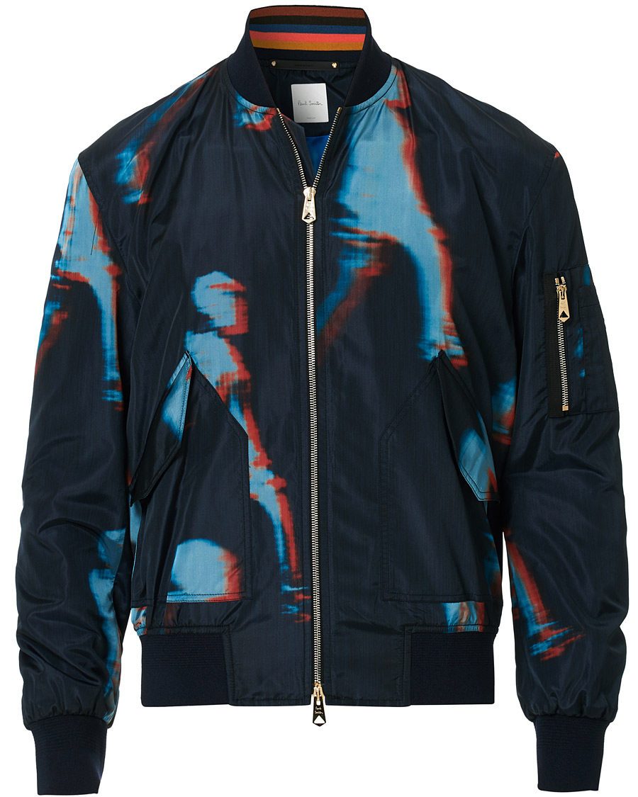 Heren | Jassen | Paul Smith | Heating Map Poly/Silk Bomber Jacket Print