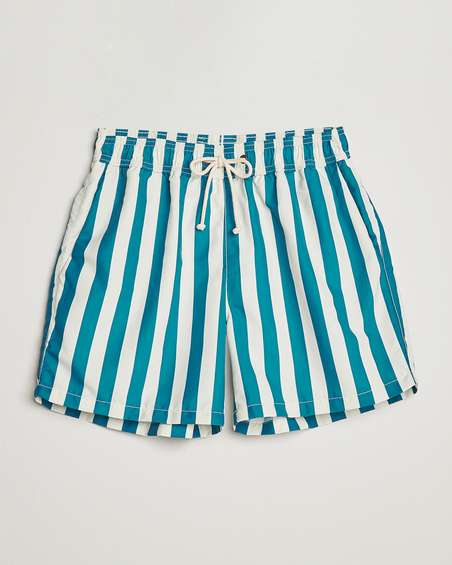 Heren | Zwembroek | Ripa Ripa | Paraggi Striped Swimshorts Green/White