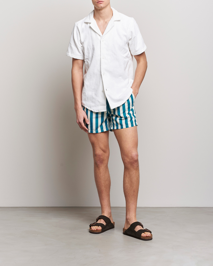 Heren | Zwembroek | Ripa Ripa | Paraggi Striped Swimshorts Green/White