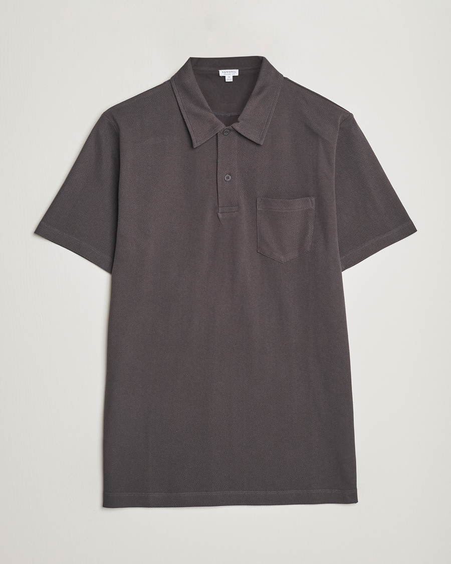 Heren | Polo's | Sunspel | Riviera Polo Shirt Charcoal