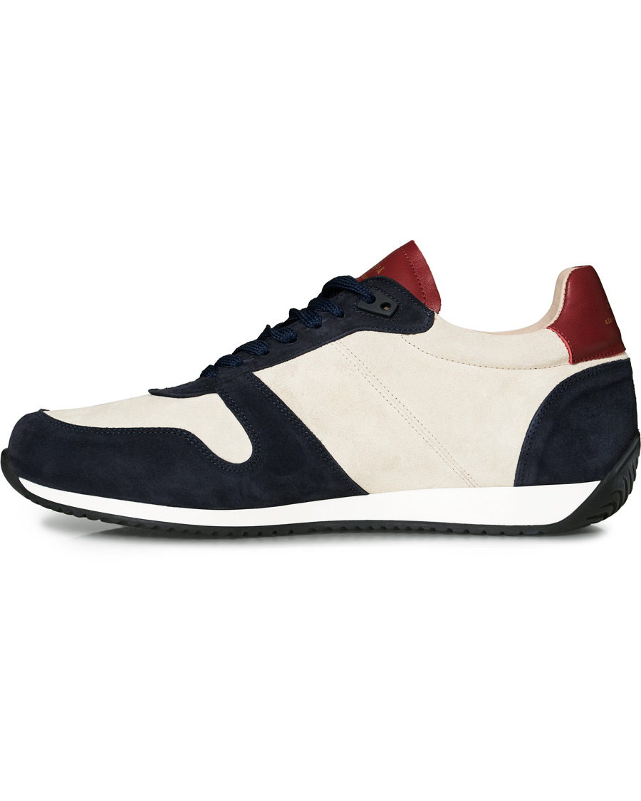 Heren | Zespà ZSP6 Suede Runner Sneakers Off White/Cerise | Zespà | ZSP6 Suede Runner Sneakers Off White/Cerise
