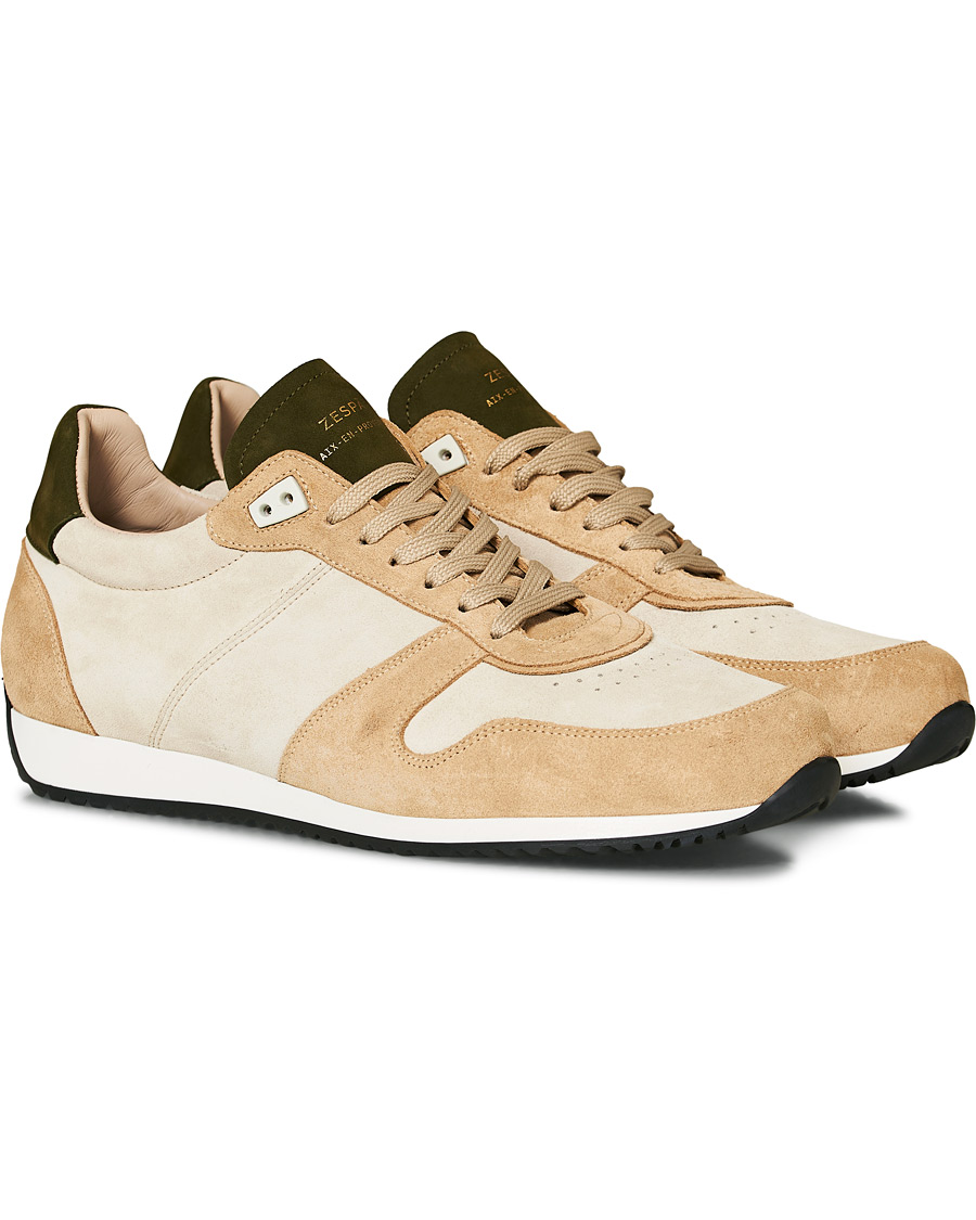 Heren | Zespà ZSP6 Suede Runner Sneakers Off White/Savane | Zespà | ZSP6 Suede Runner Sneakers Off White/Savane
