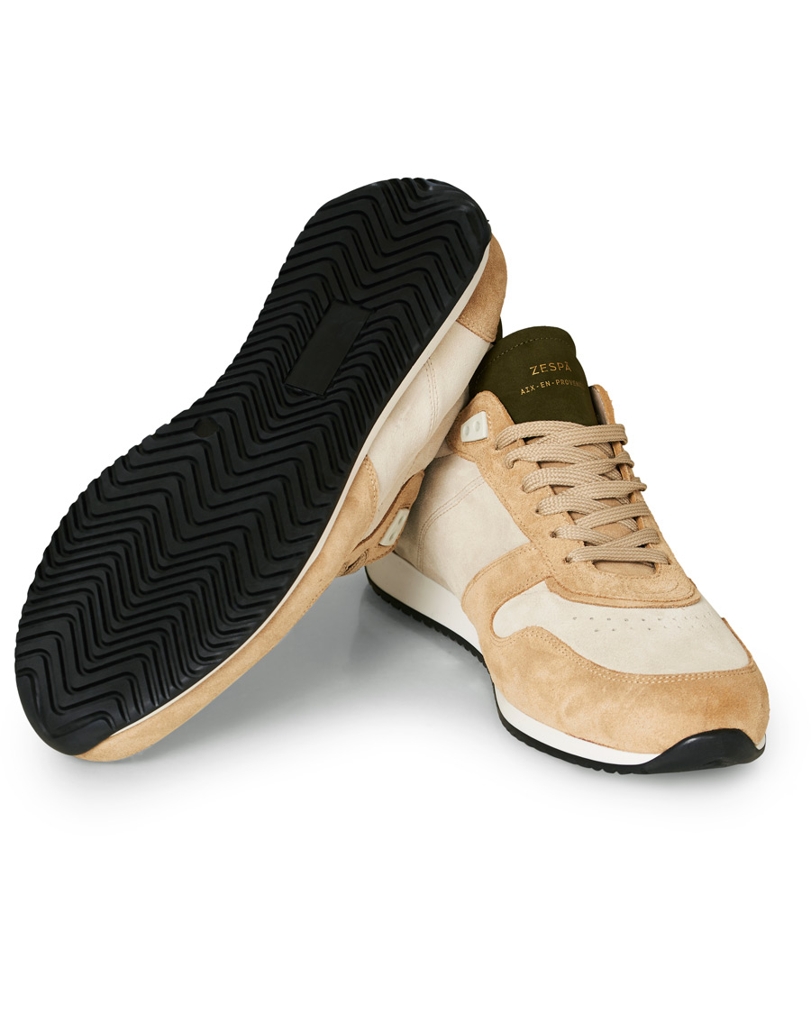 Heren | Zespà ZSP6 Suede Runner Sneakers Off White/Savane | Zespà | ZSP6 Suede Runner Sneakers Off White/Savane