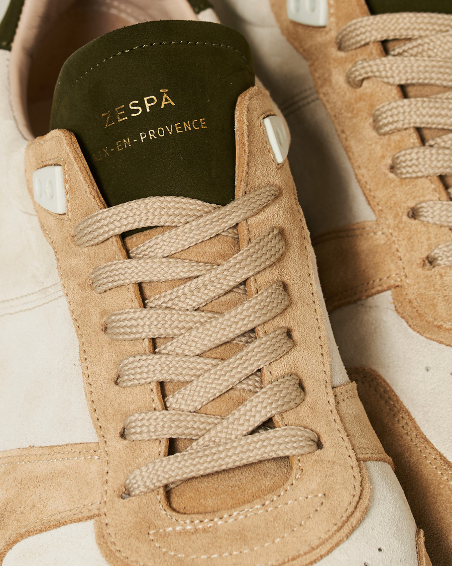 Heren | Zespà ZSP6 Suede Runner Sneakers Off White/Savane | Zespà | ZSP6 Suede Runner Sneakers Off White/Savane
